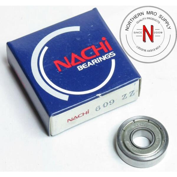 NACHI 609-ZZ DEEP GROOVE BALL BEARING, 9mm x 24mm x 7mm, FIT C0, DBL SEAL #1 image